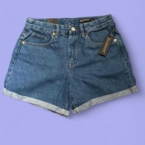 Blank NYC Rolled Hem Denim Shorts - Blue